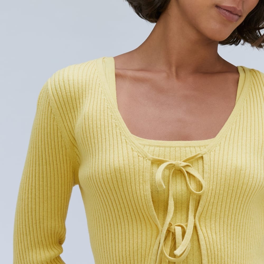 Everlane Yellow Ribbed Crop Top - Picture 4 of 10